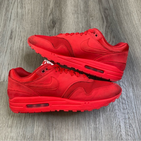 Nike Air Max 1 Premium Tonal Red Pack Mens Size 8.5 / Womens 10 Rare 875844-600 - Picture 3 of 9